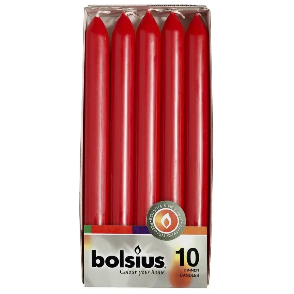 Bolsius Kaarsen Rood 10 Stuks - 51Dnspod | Smaakvolle damp – Verzendkosten vrij vanaf 40€