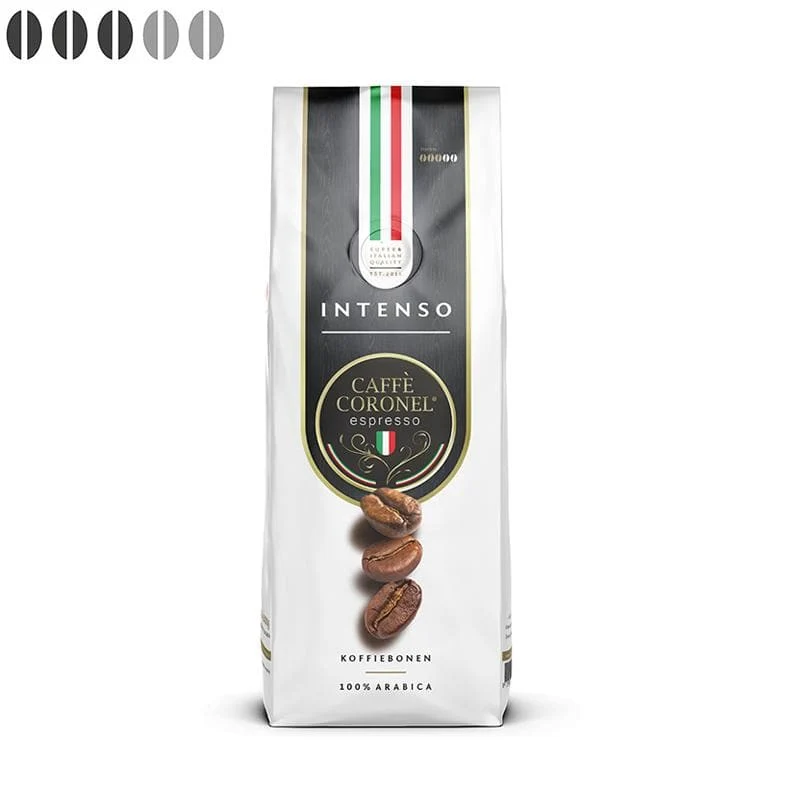 Caffè Coronel Intenso Italiaanse koffiebonen 1kg - 51Dnspod | Smaakvolle damp – Verzendkosten vrij vanaf 40€ Caffè Coronel Intenso Italiaanse koffiebonen 1kg - 51Dnspod | Smaakvolle damp – Verzendkosten vrij vanaf 40€